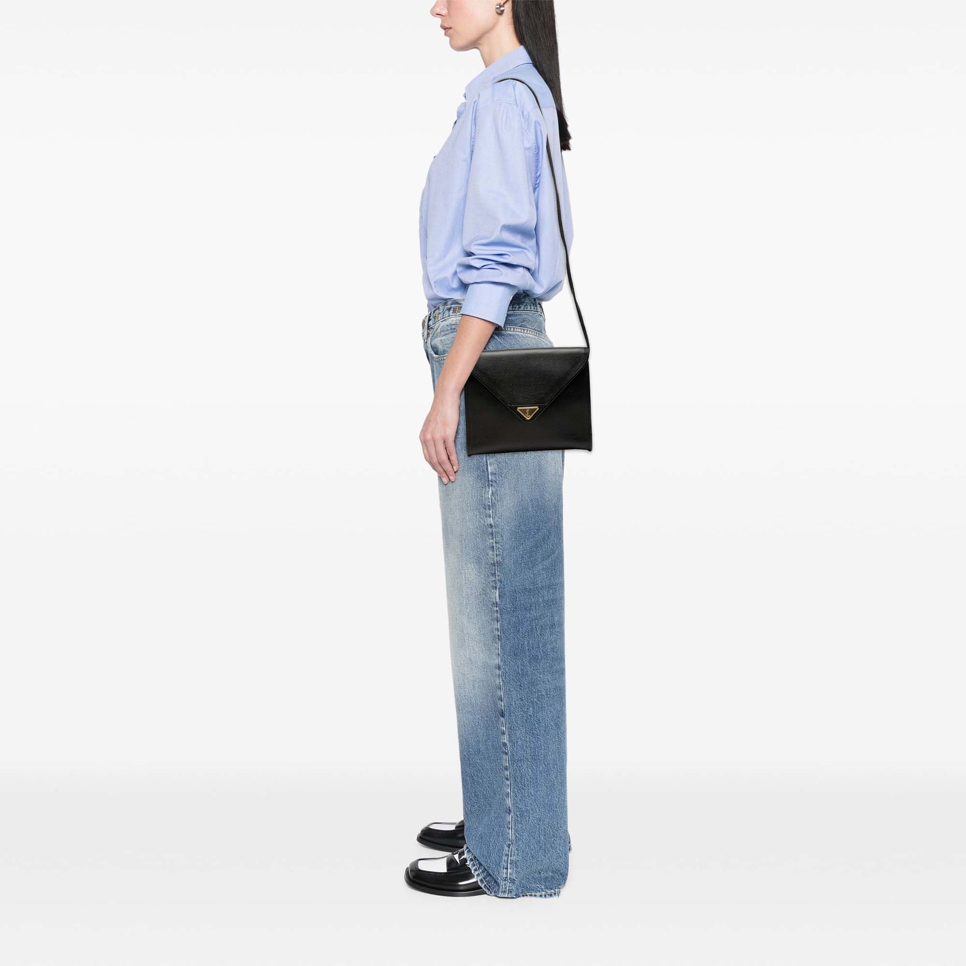 Saint Laurent Leather Envelope Flap Crossbody