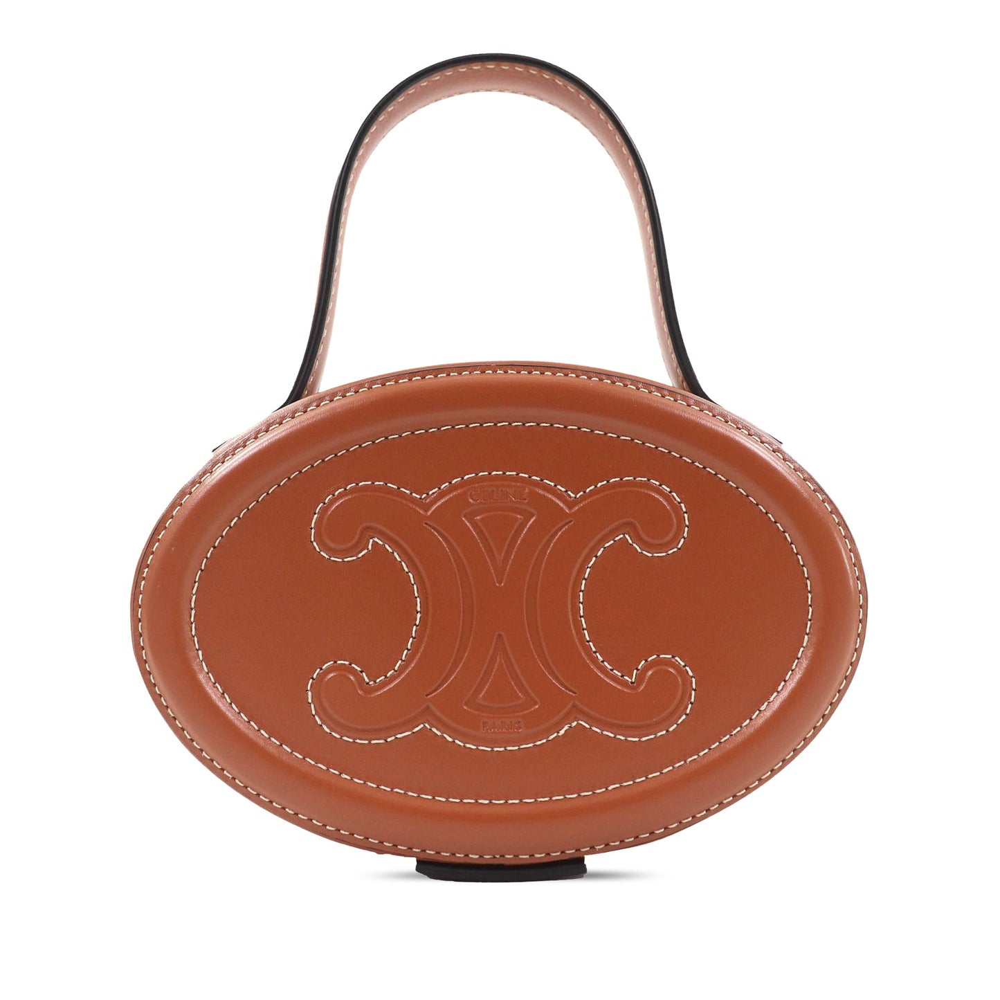 Celine Calfskin Cuir Triomphe Oval Handbag