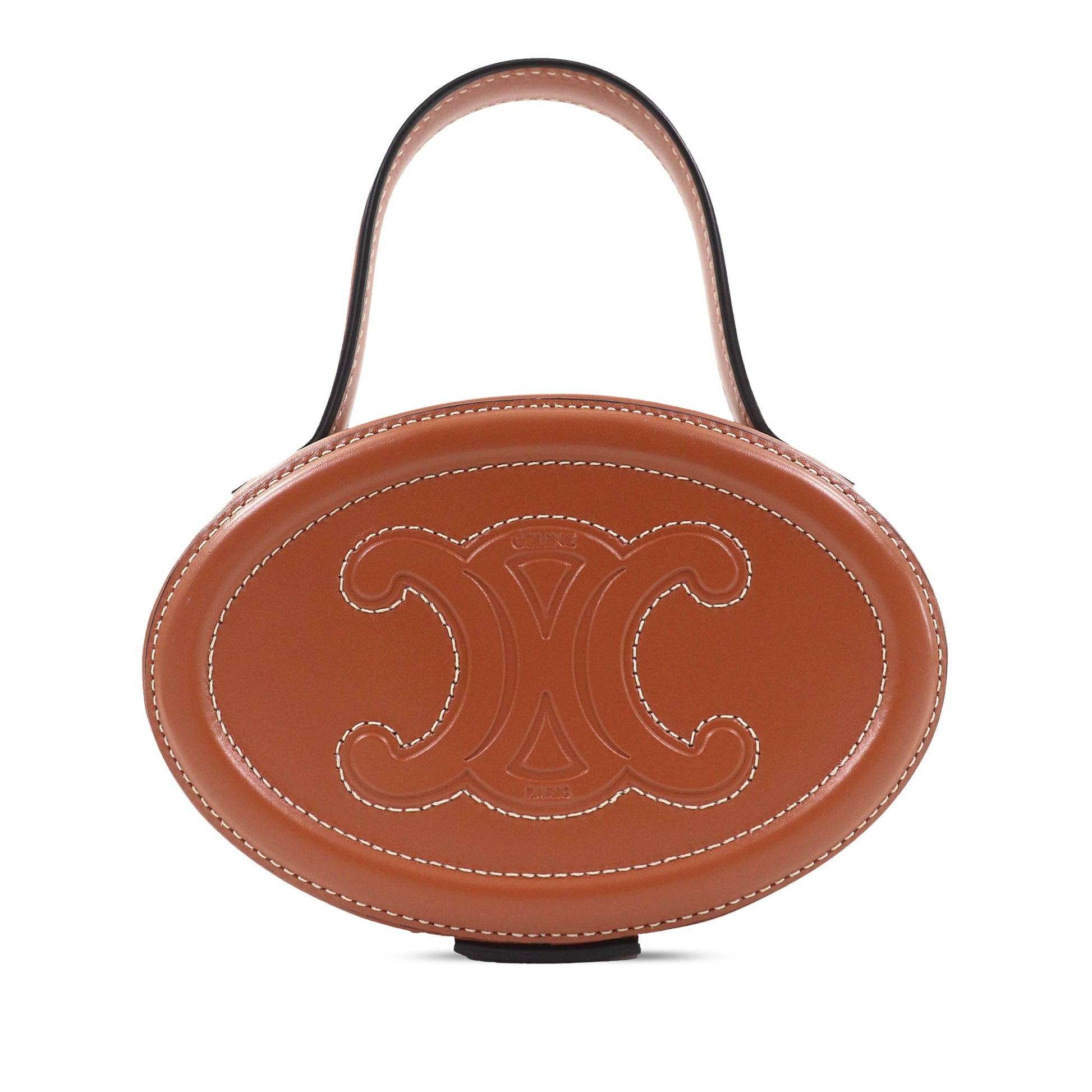 Celine Calfskin Cuir Triomphe Oval Handbag