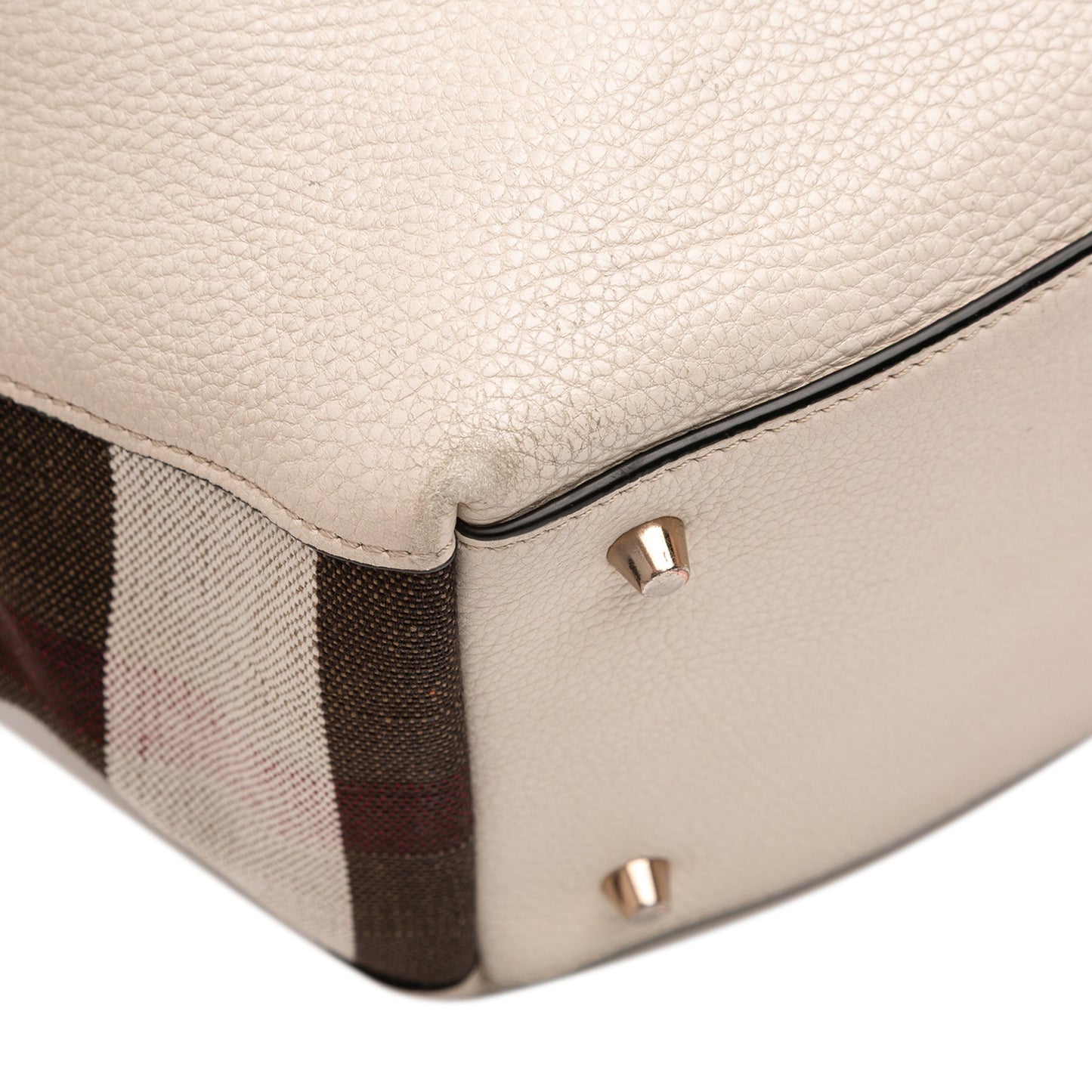 Burberry Medium Leather and House Check Canvas Maidstone Satchel