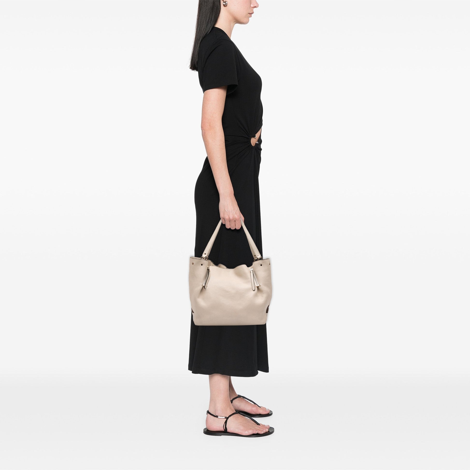 Burberry Medium Leather and House Check Canvas Maidstone Satchel