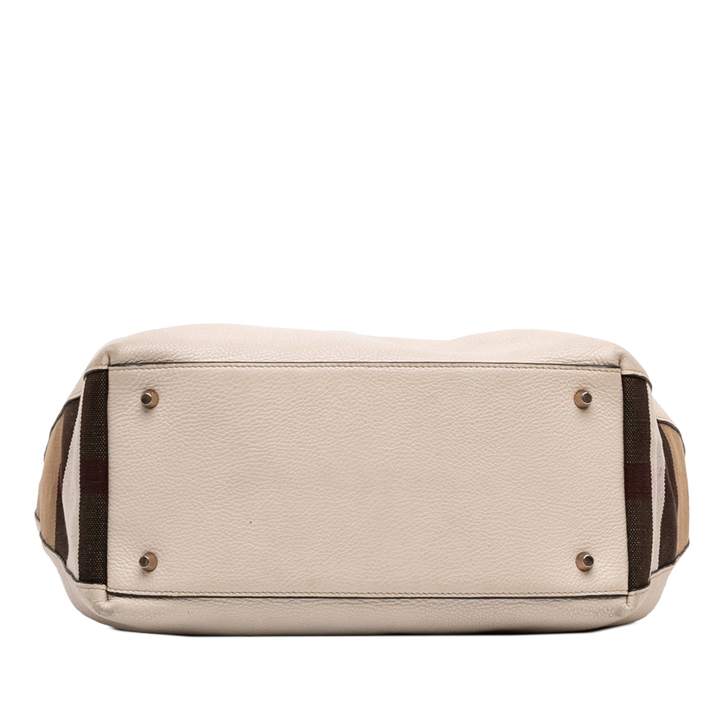 Burberry Medium Leather and House Check Canvas Maidstone Satchel