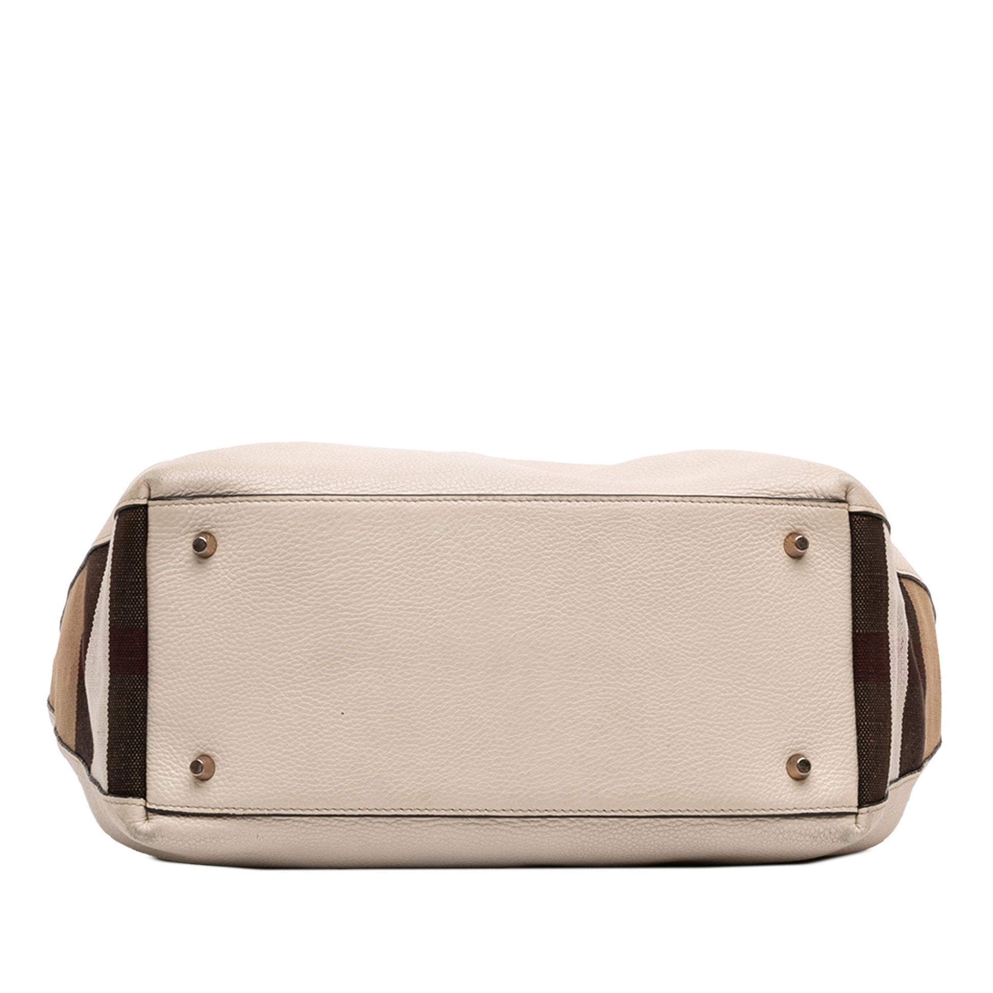 Burberry Medium Leather and House Check Canvas Maidstone Satchel