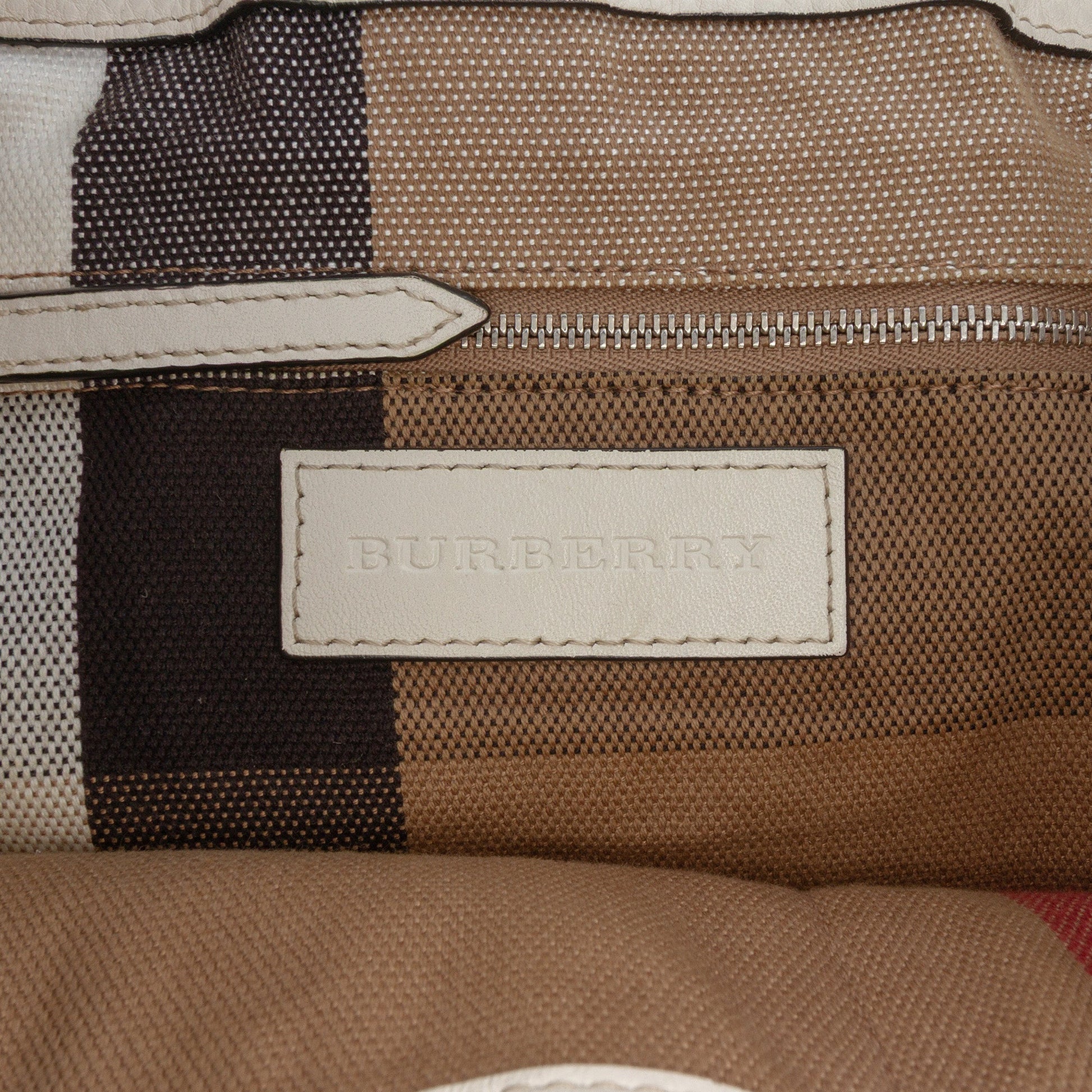 Burberry Medium Leather and House Check Canvas Maidstone Satchel