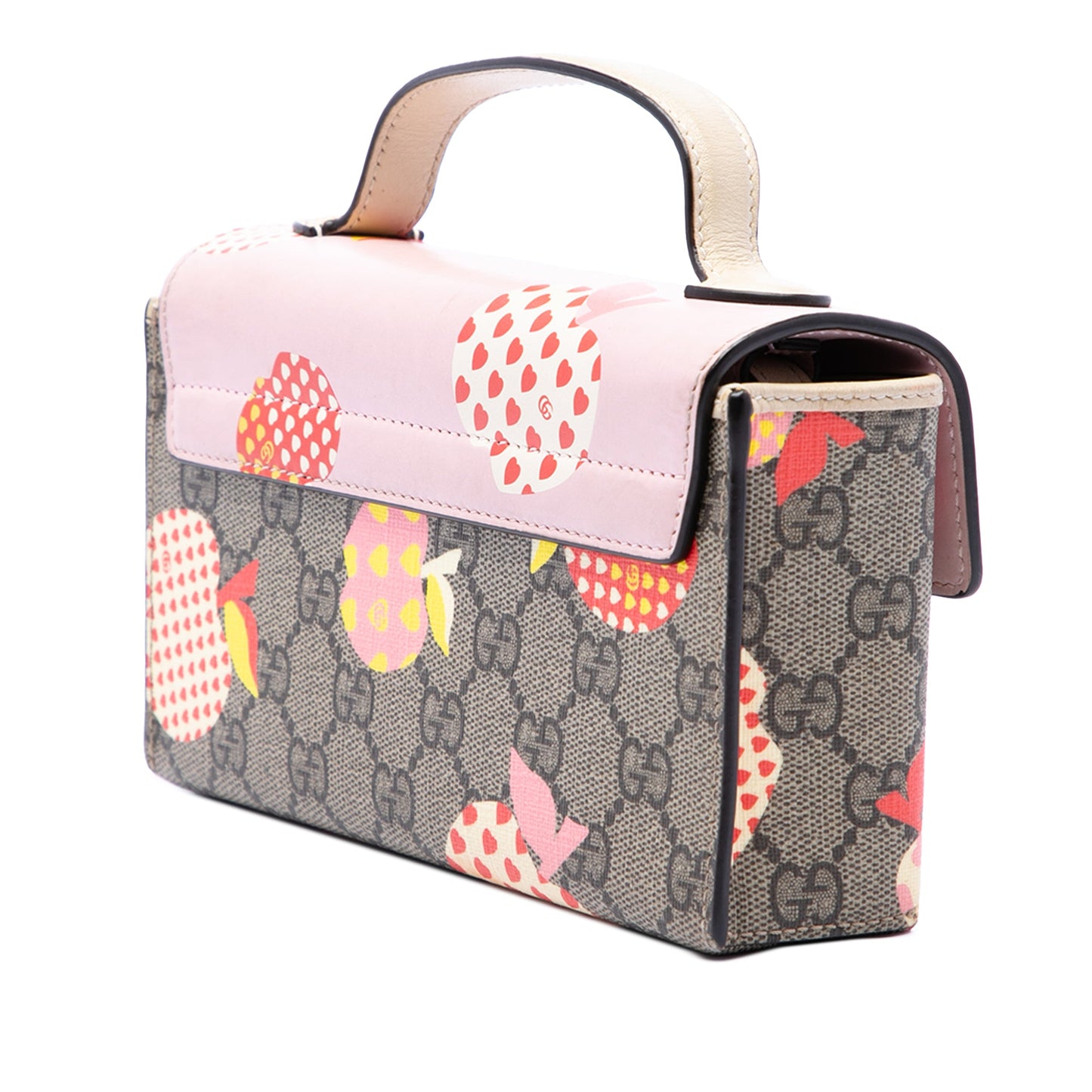 Gucci Mini GG Supreme Monogram Les Pommes Padlock Satchel