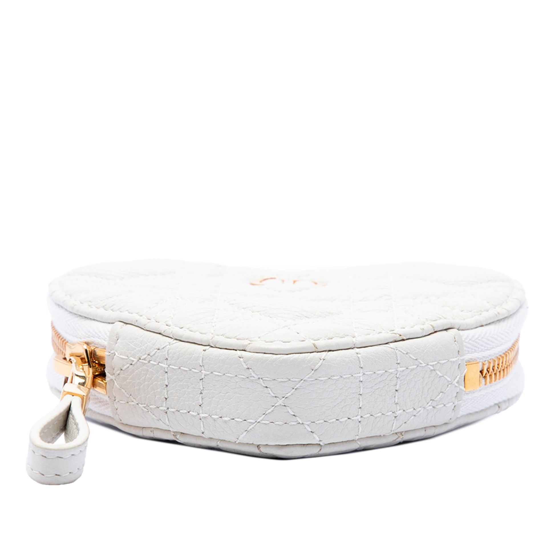 Dior DiorAmour Calfskin Cannage Caro Heart Pouch With Chain
