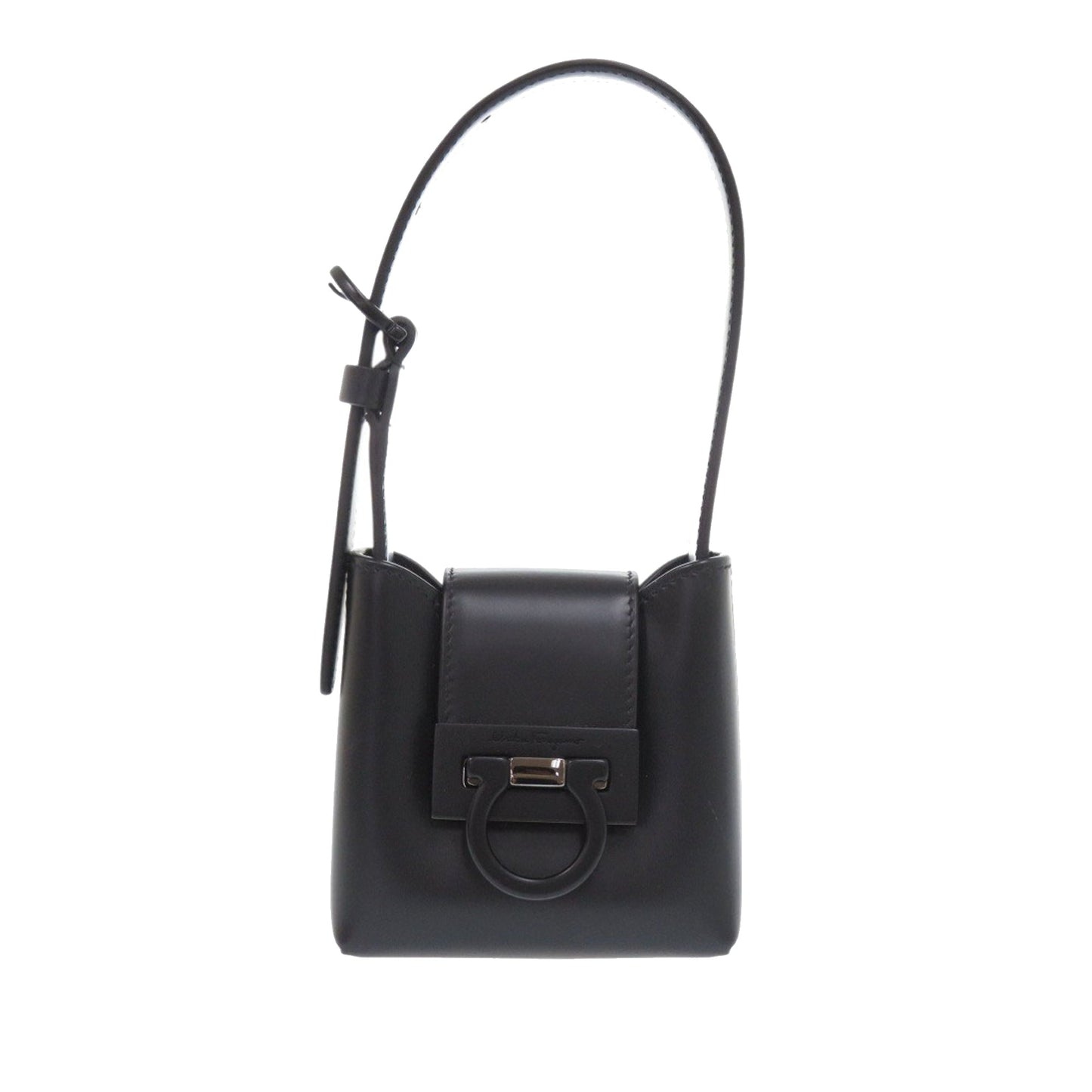 Ferragamo Leather Gancini Trifoglio Handbag