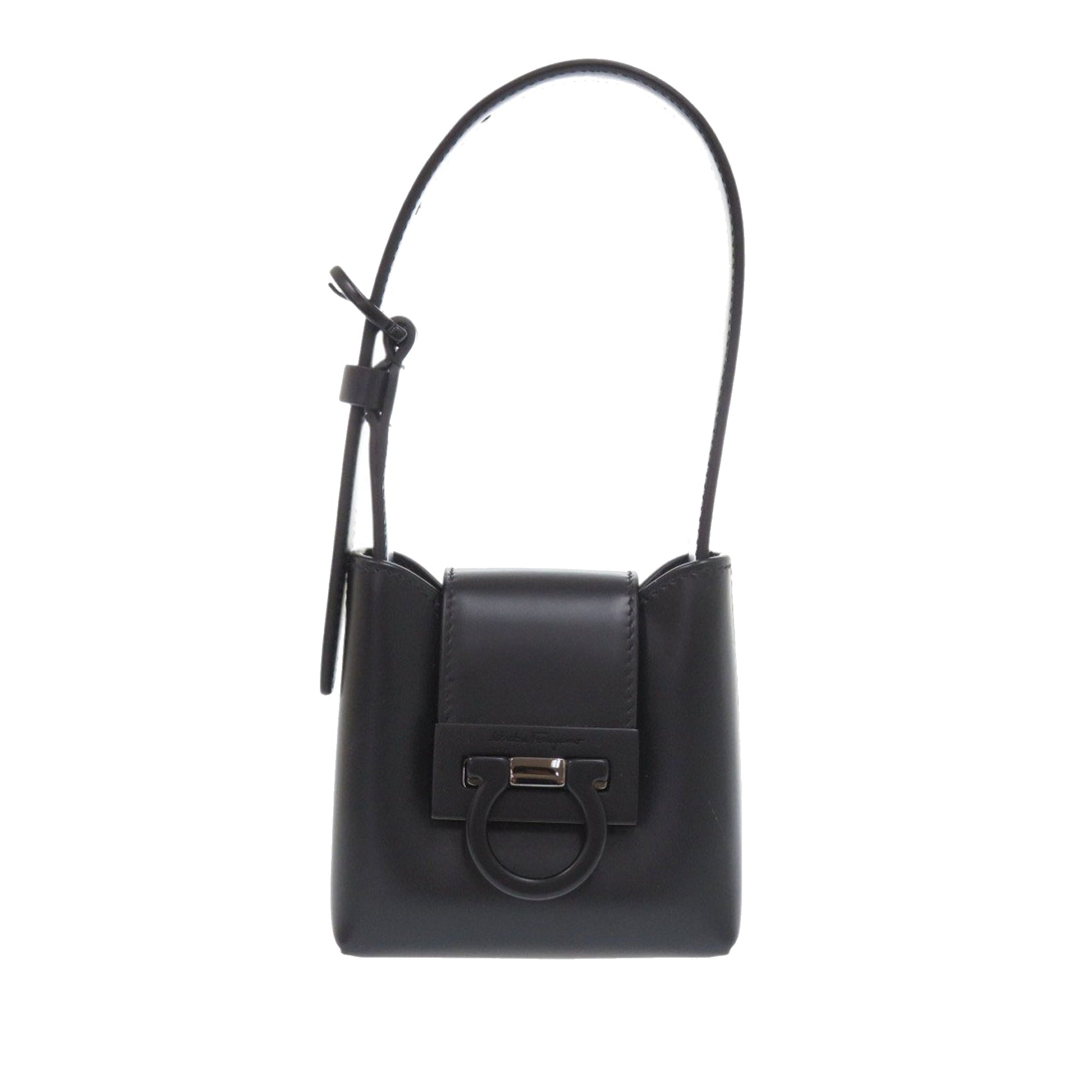 Ferragamo Leather Gancini Trifoglio Handbag