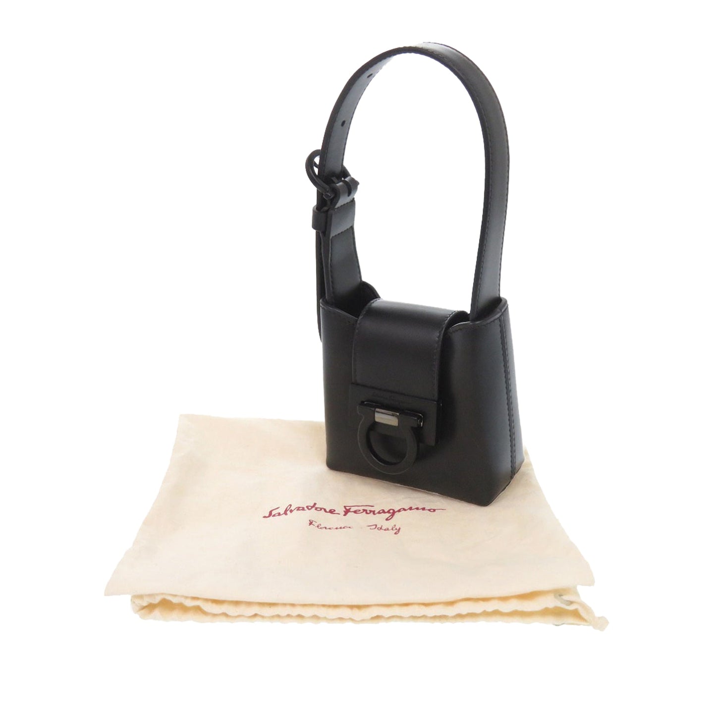 Ferragamo Leather Gancini Trifoglio Handbag