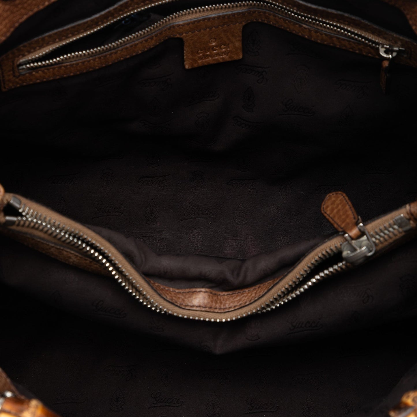Gucci Medium Guccissima Trimmed Calfskin Bamboo Libeccio Tote