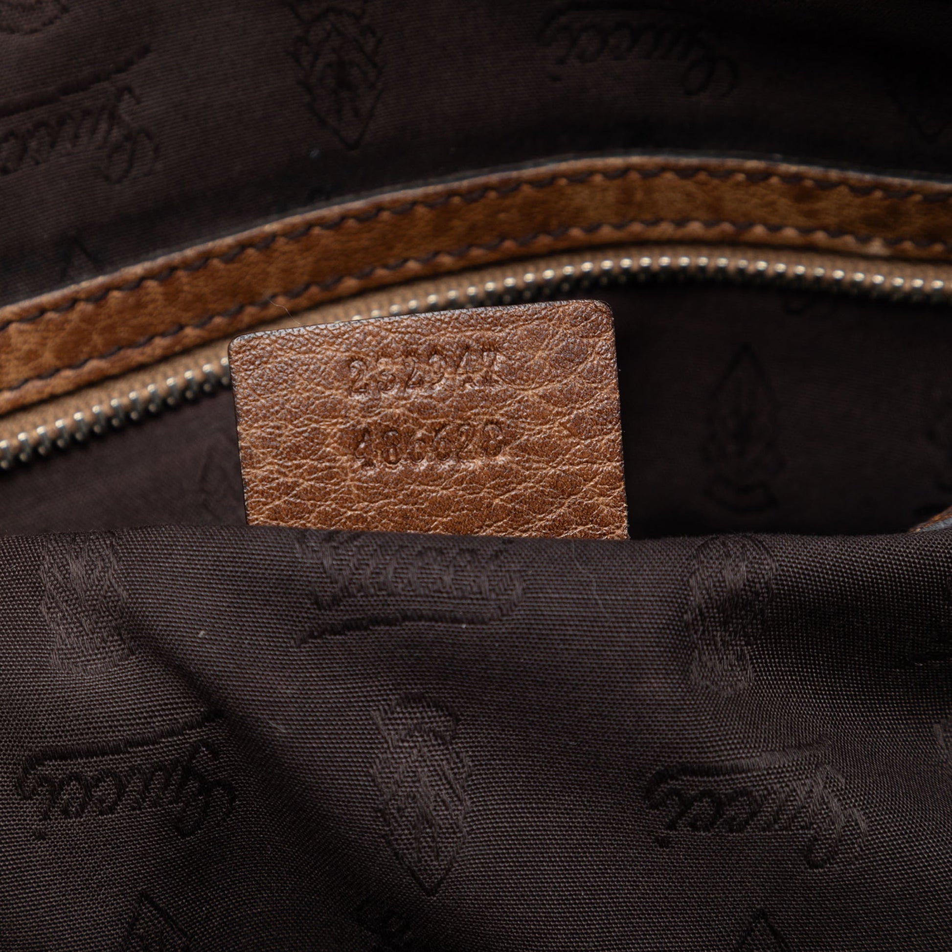 Gucci Medium Guccissima Trimmed Calfskin Bamboo Libeccio Tote