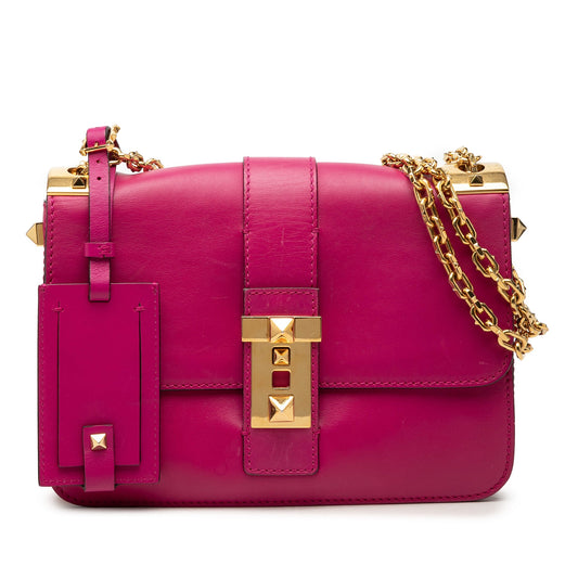 Valentino Leather B Rockstud Flap Shoulder Bag