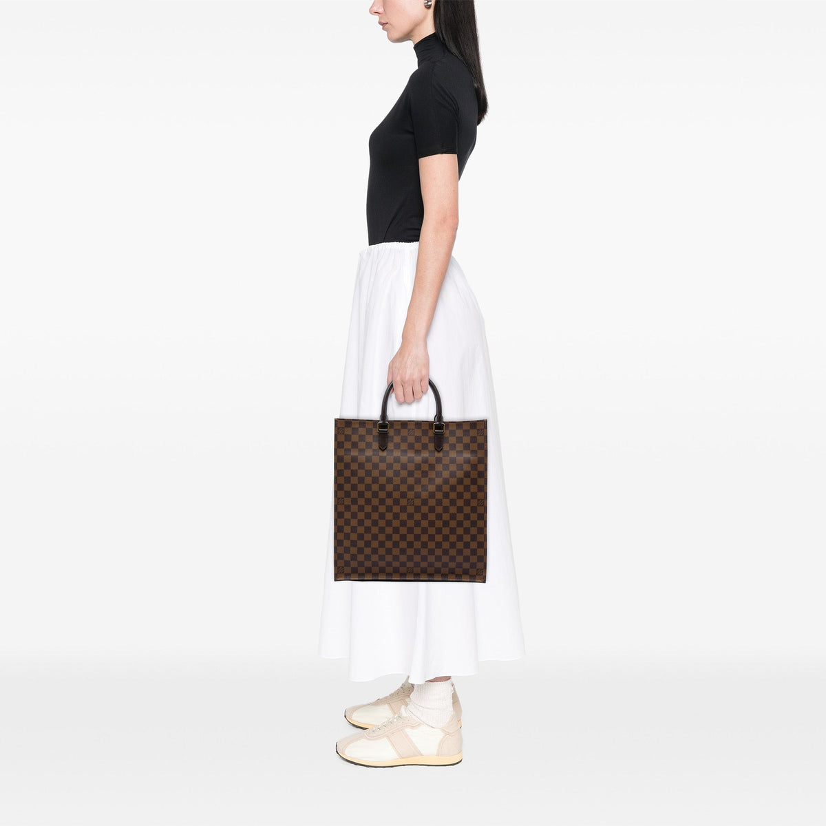Louis Vuitton Damier Ebene Sac Plat — Brown