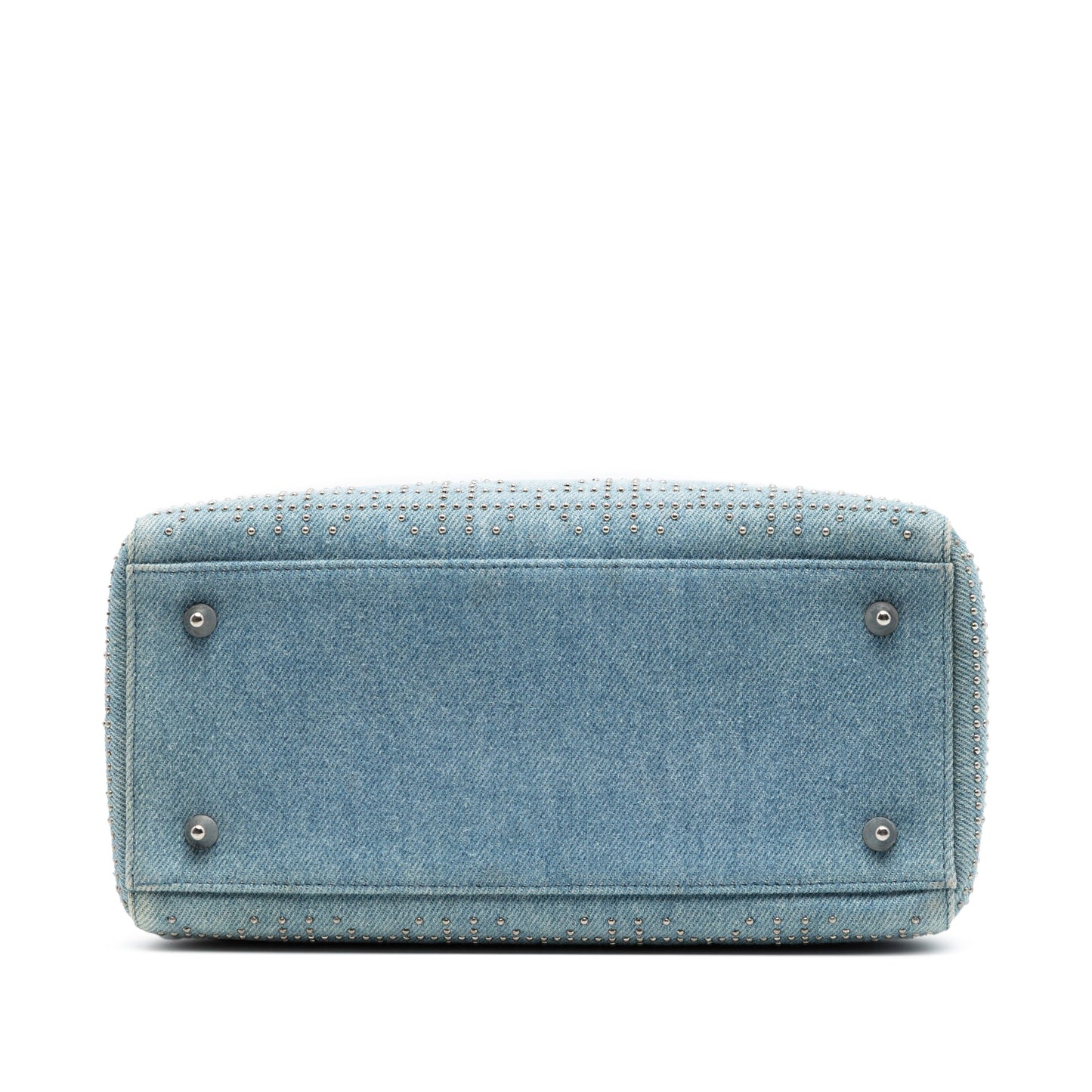 Dior Medium Denim Cannage Studded Lady Dior