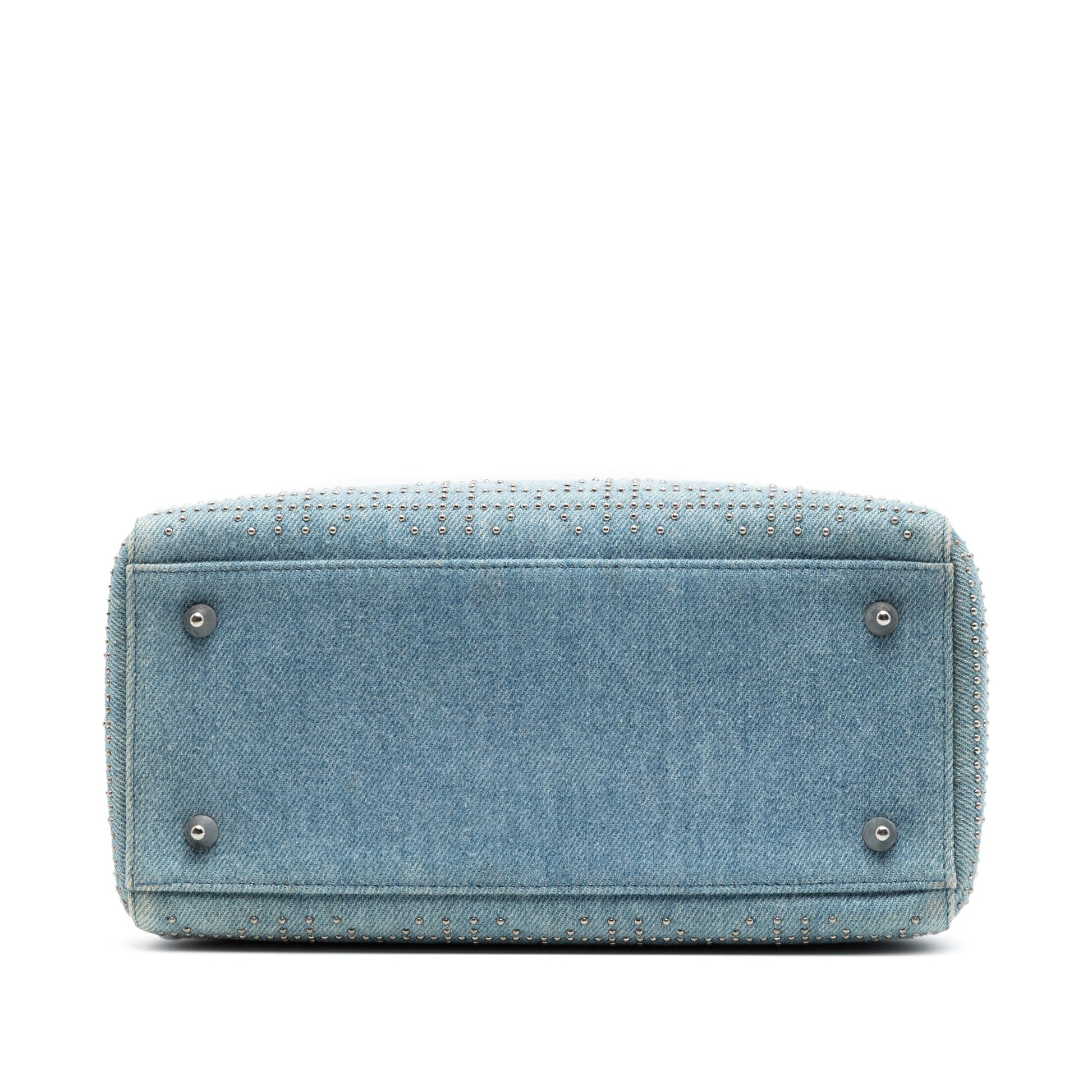 Dior Medium Denim Cannage Studded Lady Dior