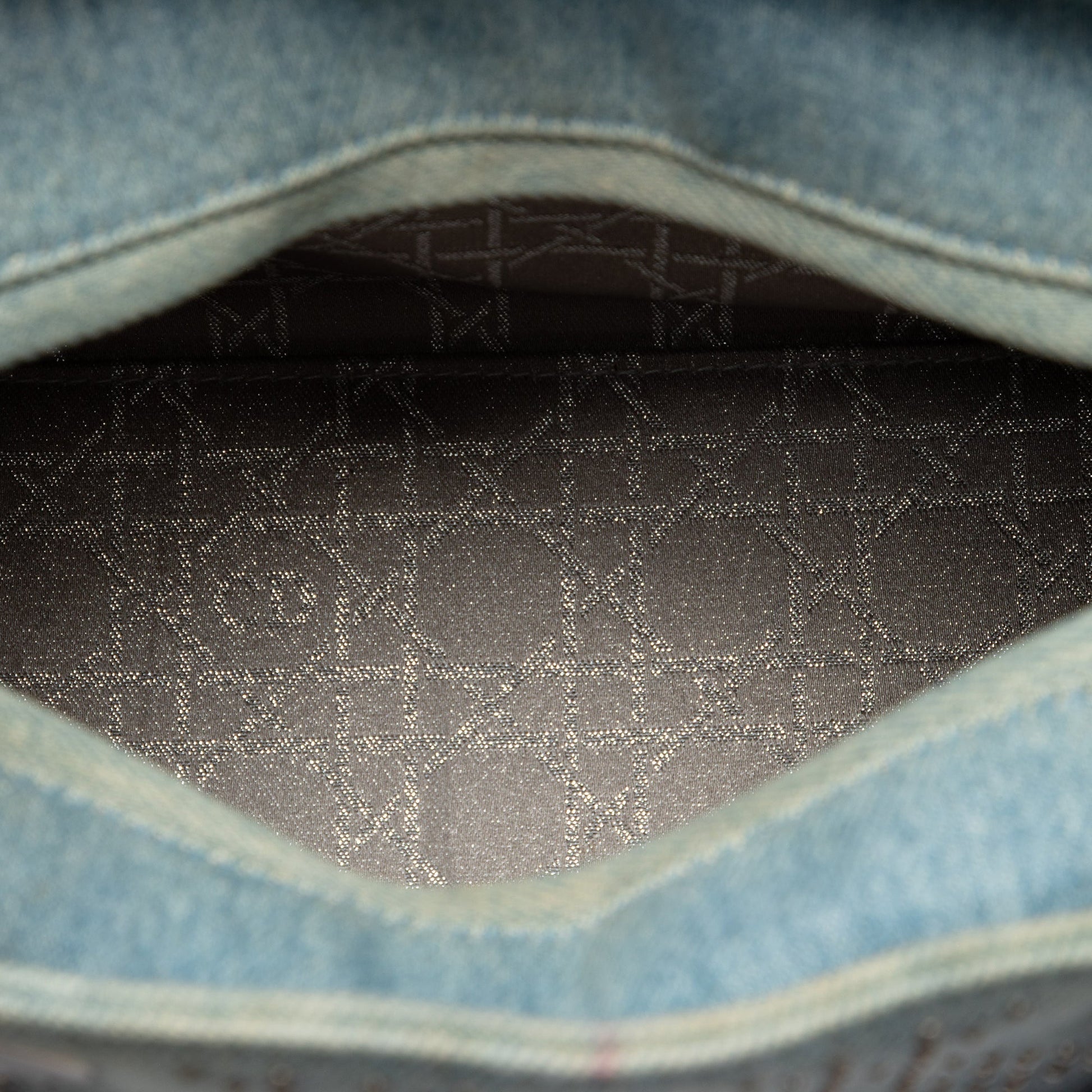 Dior Medium Denim Cannage Studded Lady Dior