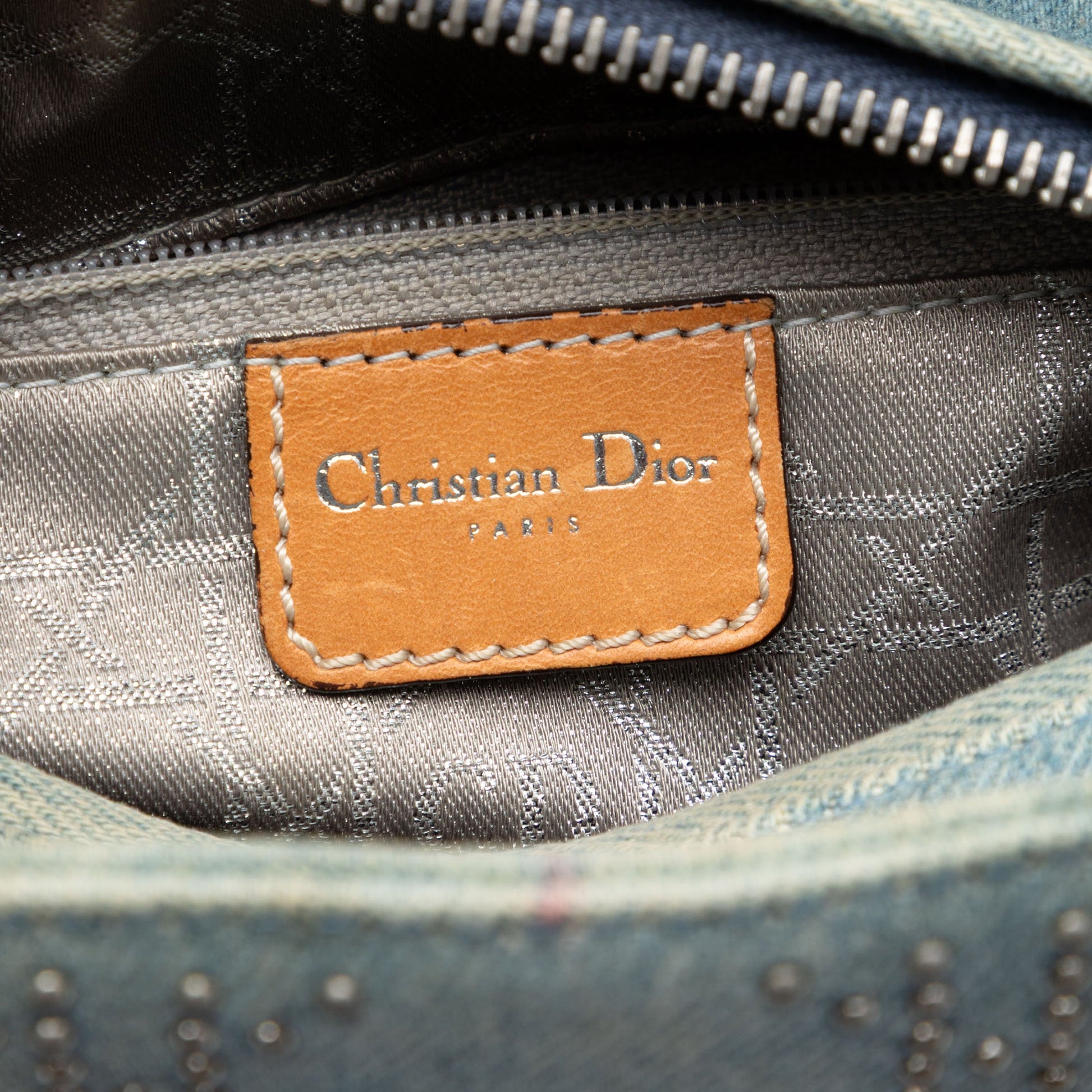 Dior Medium Denim Cannage Studded Lady Dior