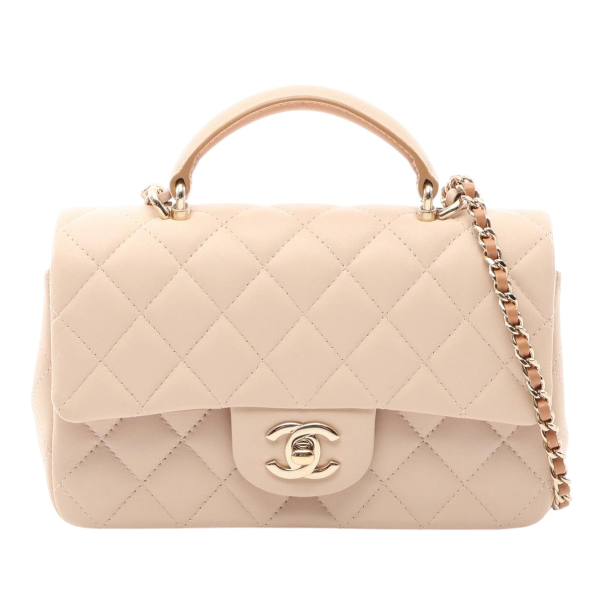 Chanel Mini Rectangular Classic Lambskin Top Handle Flap