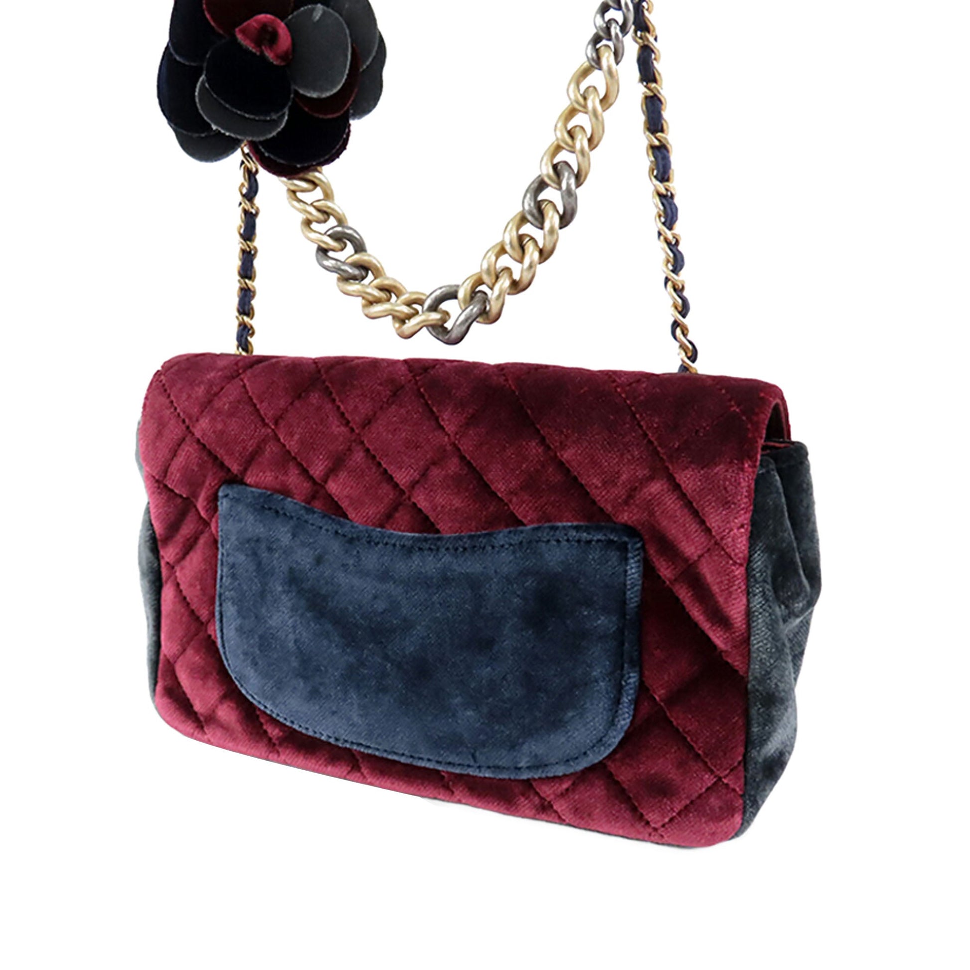 Chanel Medium Quilted Velvet Private Affair Camellia Flap