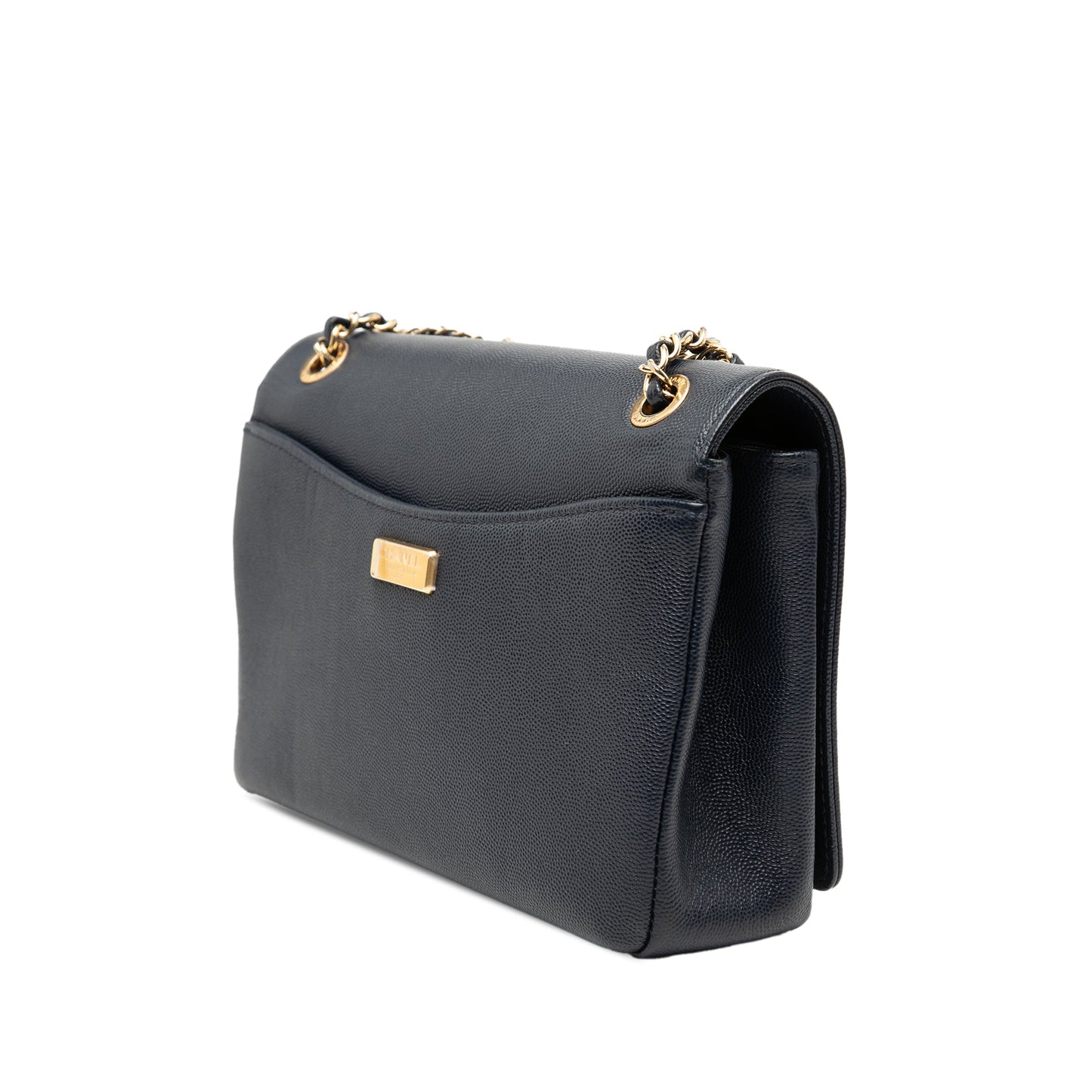 Medium Caviar Captain Gold Flap