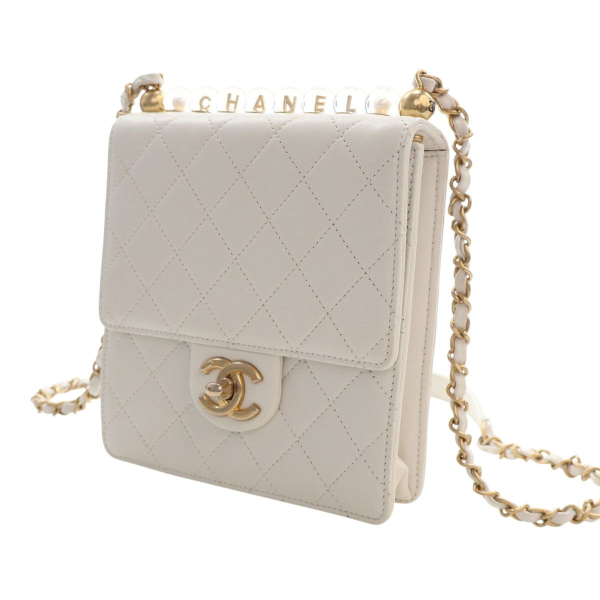 Chanel Small Quilted Lambskin Chic Pearls Flap