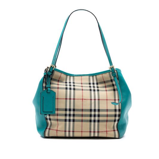 Burberry Small Haymarket Check Canvas and Leather Canterbury Tote
