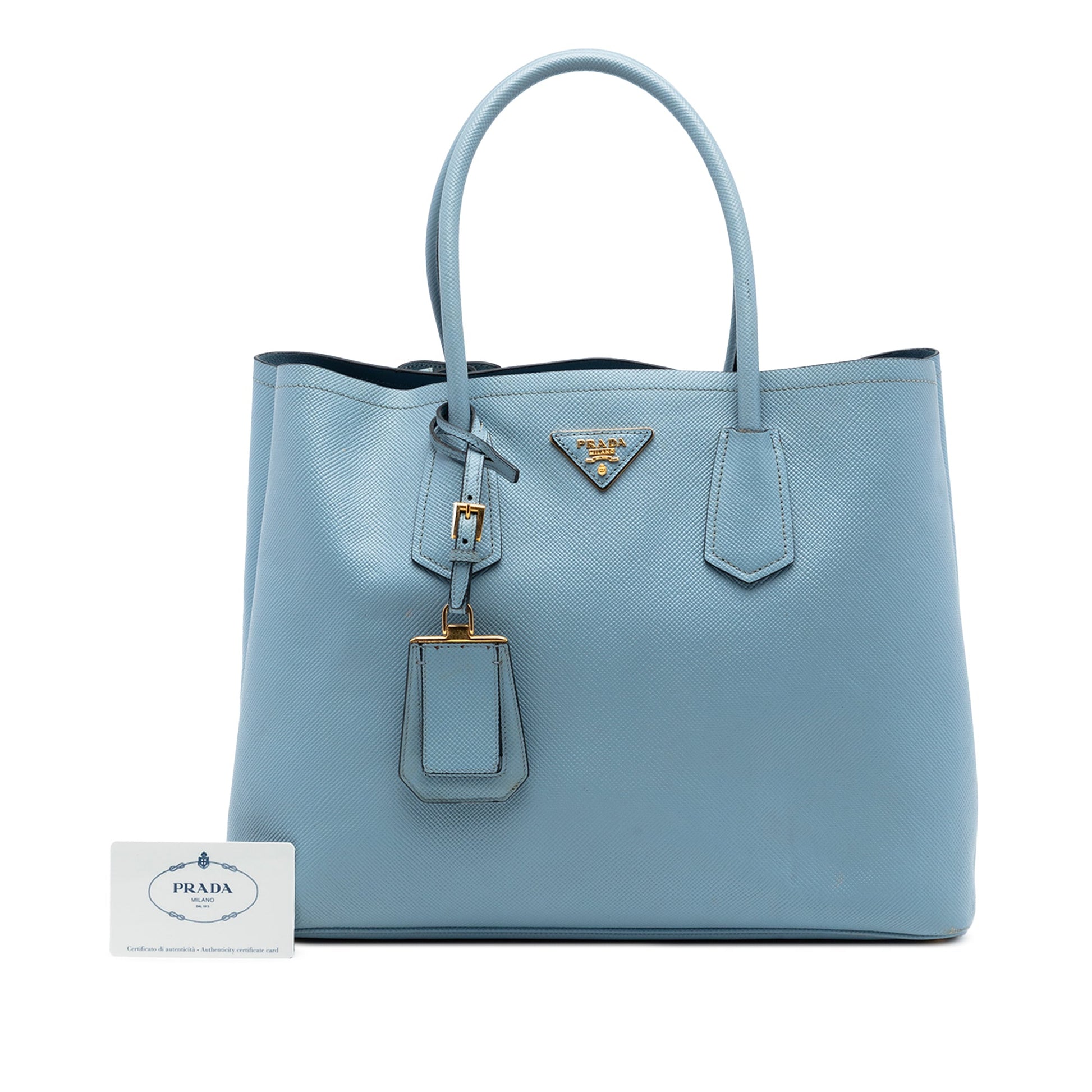 Prada Large Saffiano Cuir Double Satchel