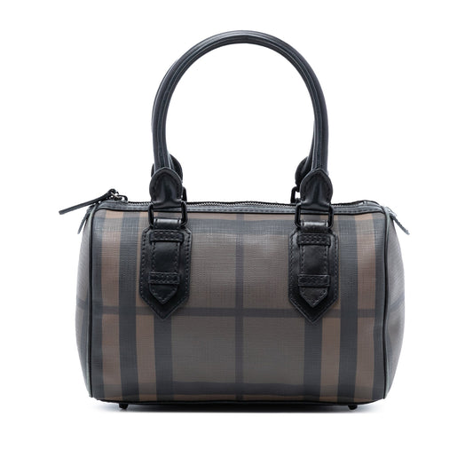 Burberry Smoke Check Coated Canvas Chester Boston Bag