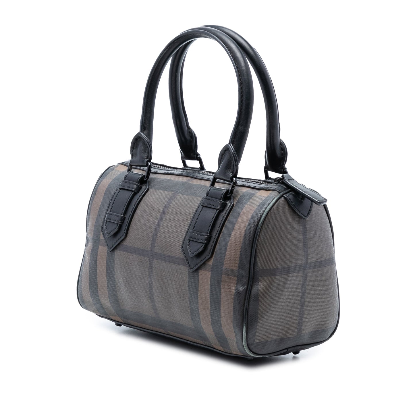 Burberry Smoke Check Coated Canvas Chester Boston Bag