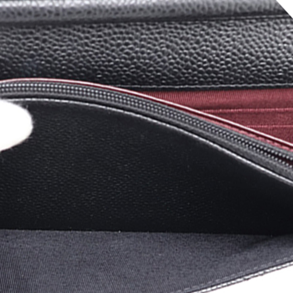 Chanel CC Quilted Caviar Wallet on Chain — Black