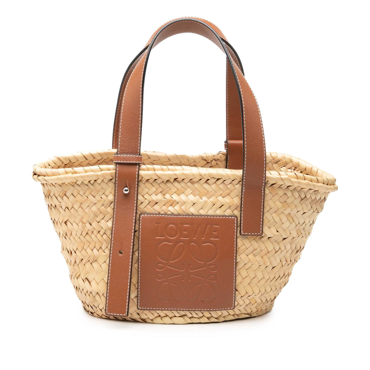 LOEWE Small Raffia Anagram Basket Bag