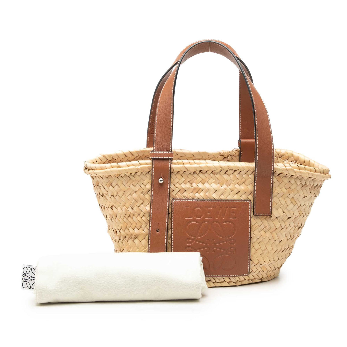 LOEWE Small Raffia Anagram Basket Bag