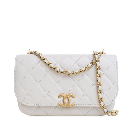 Mini Quilted Lambskin Double Pocket Flap