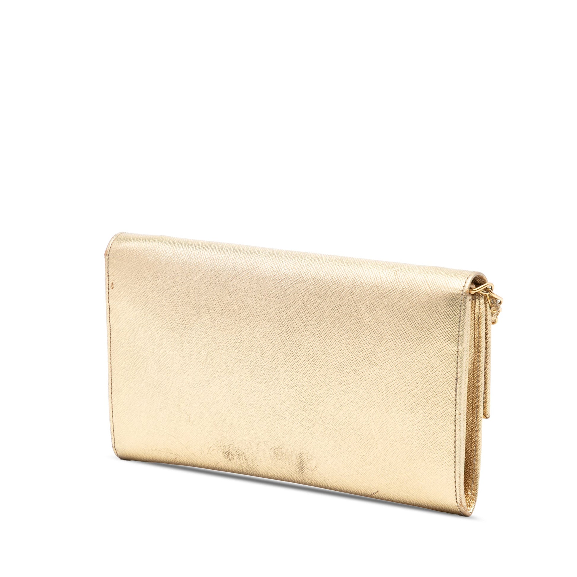 Prada Saffiano Sound Lock Wallet on Chain
