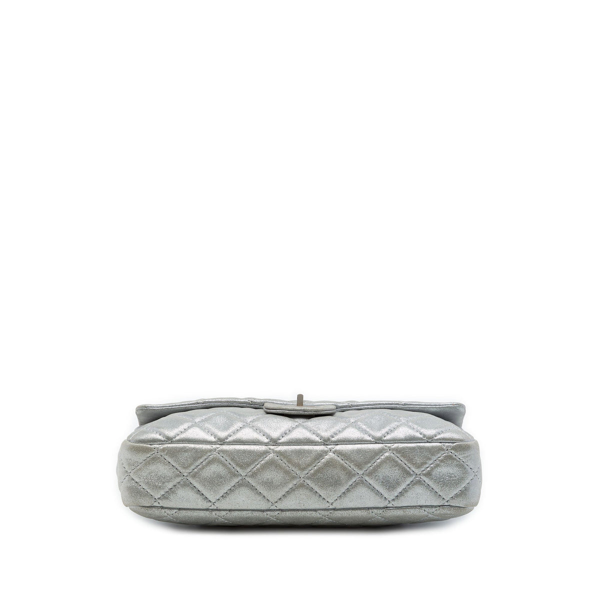 Chanel Quilted Metallic Lambskin Reissue 2.55 Roll Clutch — Silver