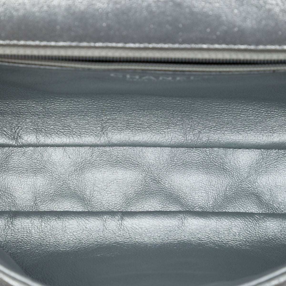 Chanel Quilted Metallic Lambskin Reissue 2.55 Roll Clutch — Silver