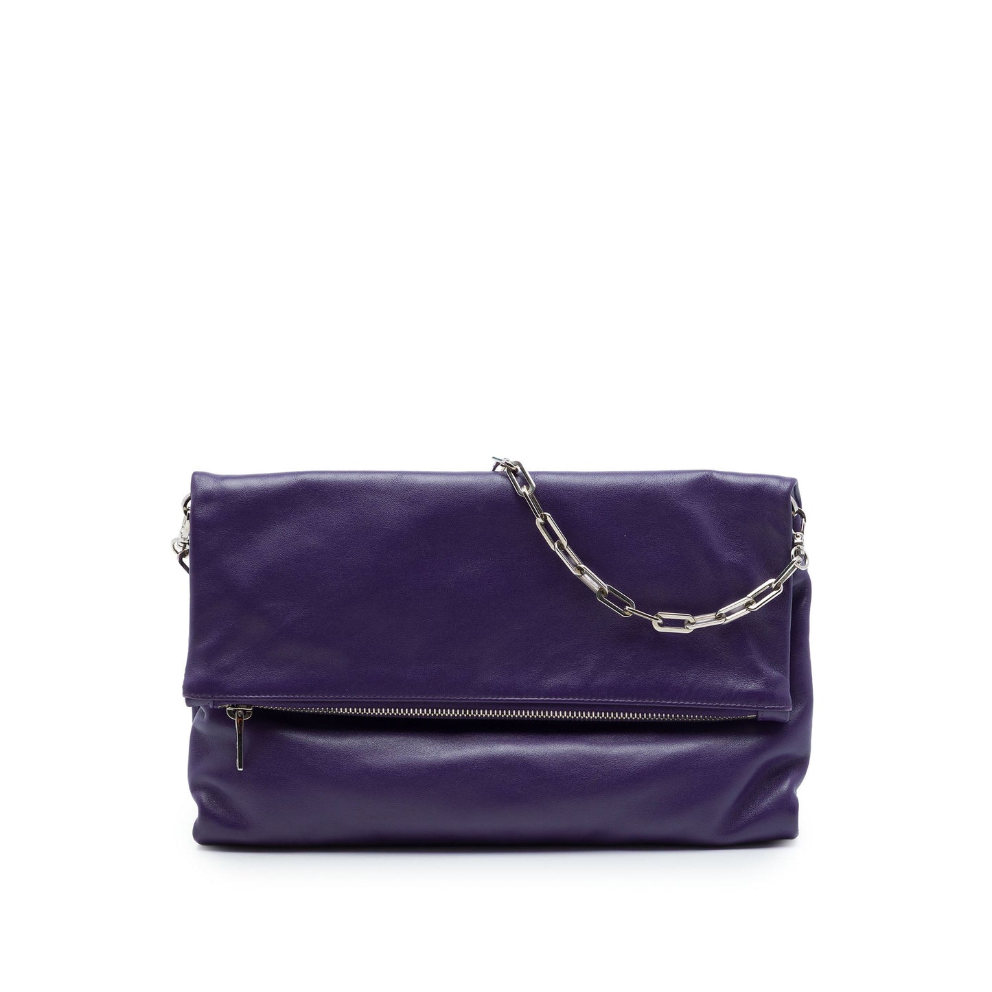 Prada Soft Calf Fold Over Shoulder Bag