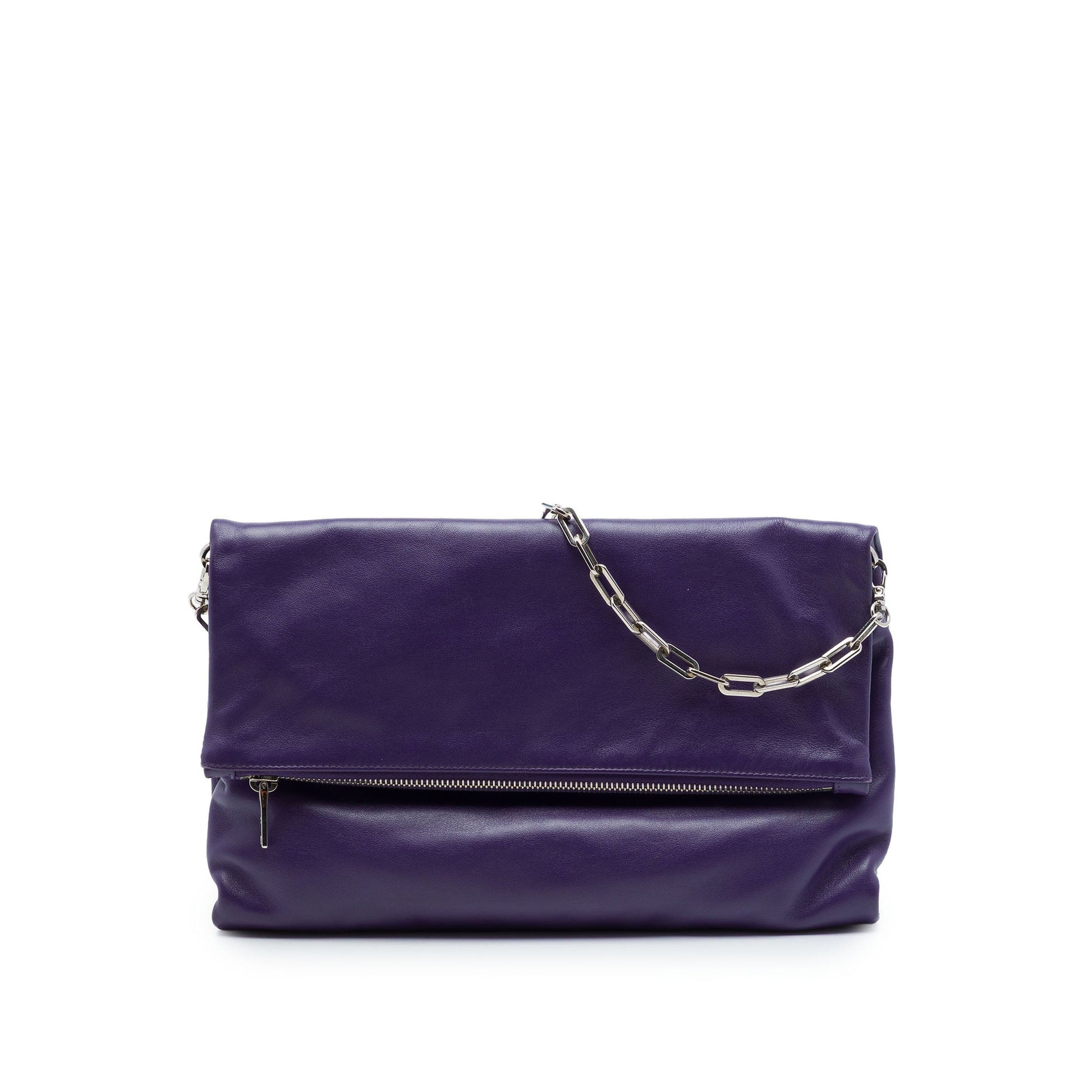 Prada Soft Calf Fold Over Shoulder Bag