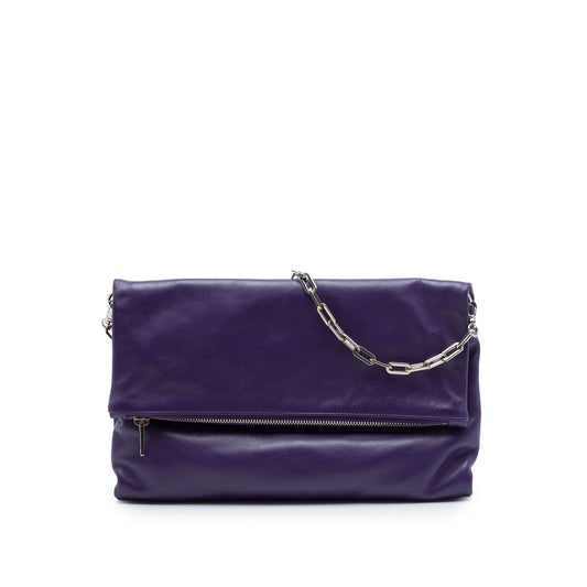 Prada Soft Calf Fold Over Shoulder Bag
