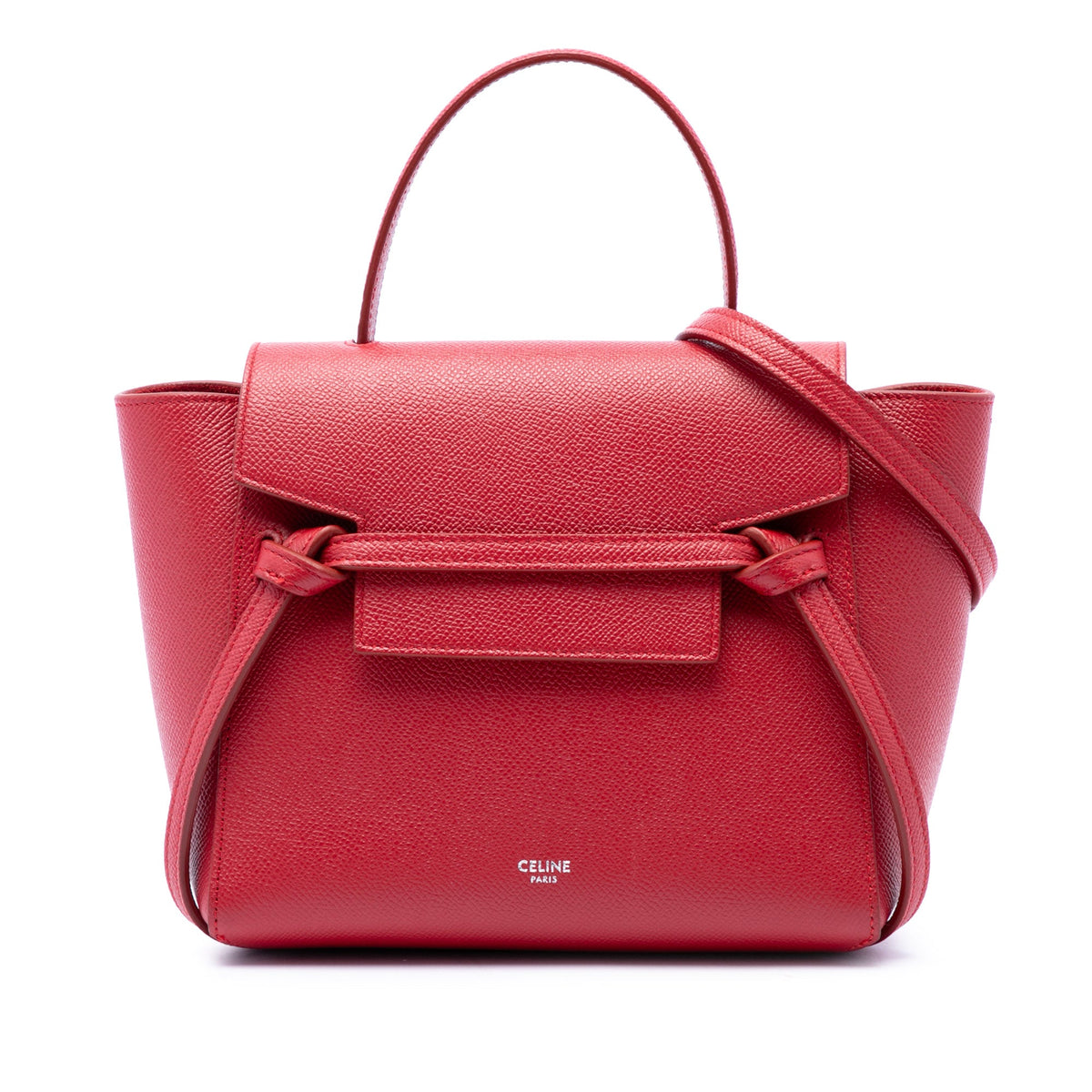 Celine Nano Grained Calfskin Belt Bag — Red