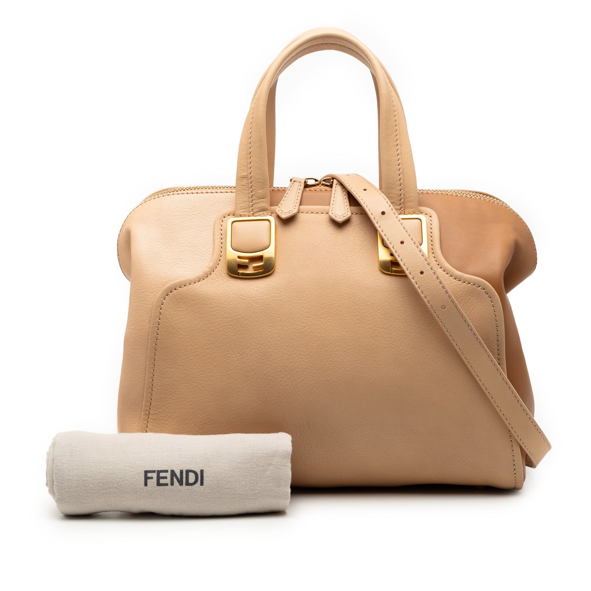 Fendi Small Tricolor Leather Colorblock Chameleon Satchel