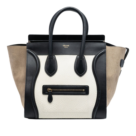 Celine Mini Tricolor Leather Luggage Tote