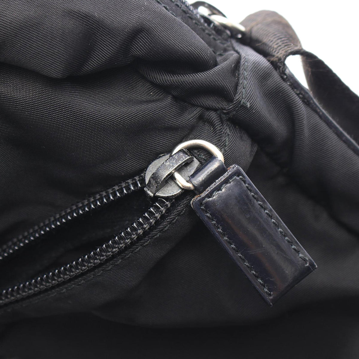 Prada Tessuto Zip Top Crossbody — Black