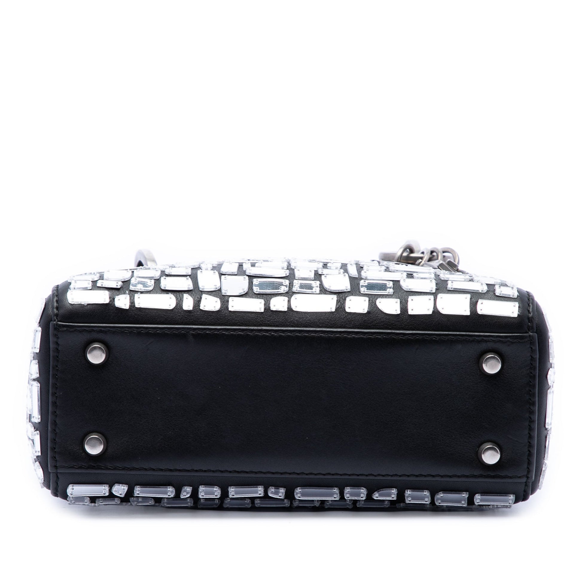 Dior Mini Smooth Calfskin Embroidered Mosaic of Mirrors Lady Dior