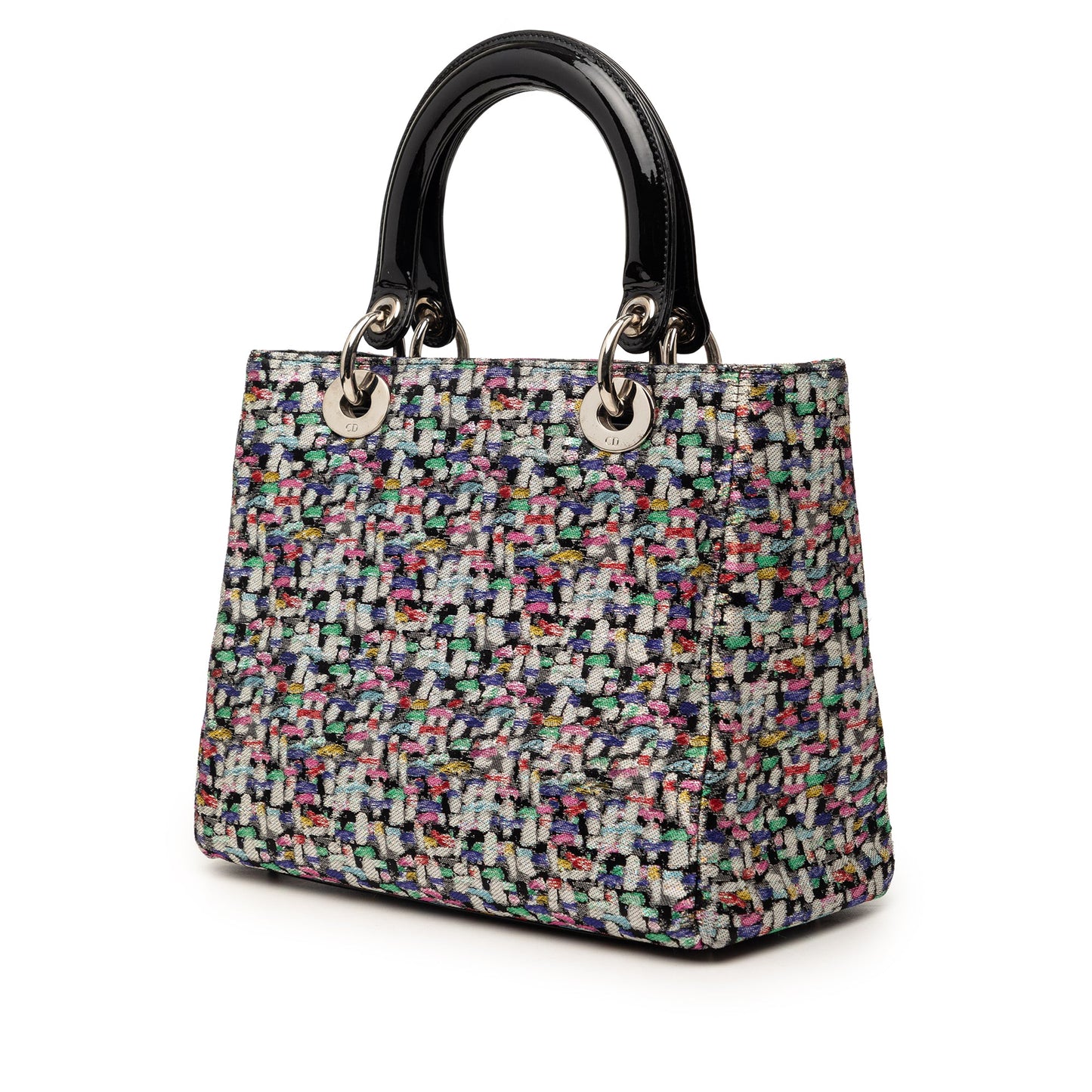 Dior Medium Multicolor Metallic Fabric and Patent Leather Lady Dior