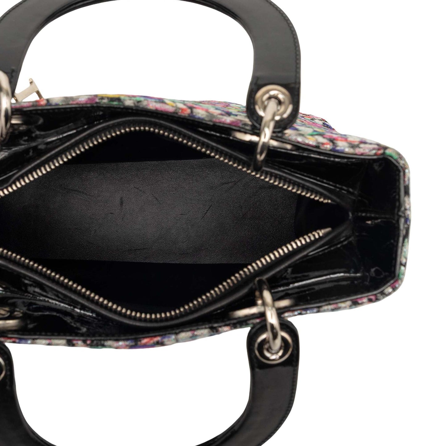 Dior Medium Multicolor Metallic Fabric and Patent Leather Lady Dior