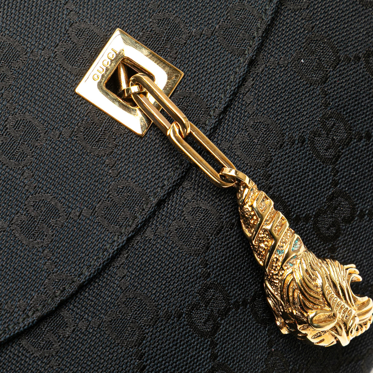 Gucci GG Canvas Tiger Charm Crossbody