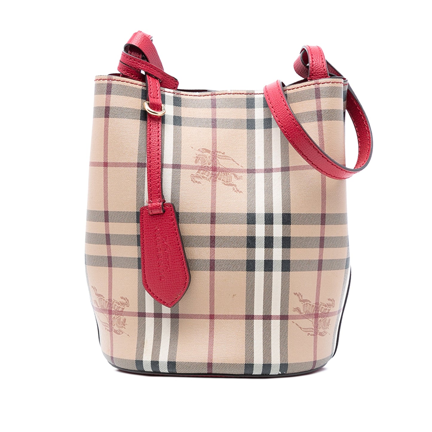 Burberry Haymarket Check Coated Canvas Lorne Bucket Bag