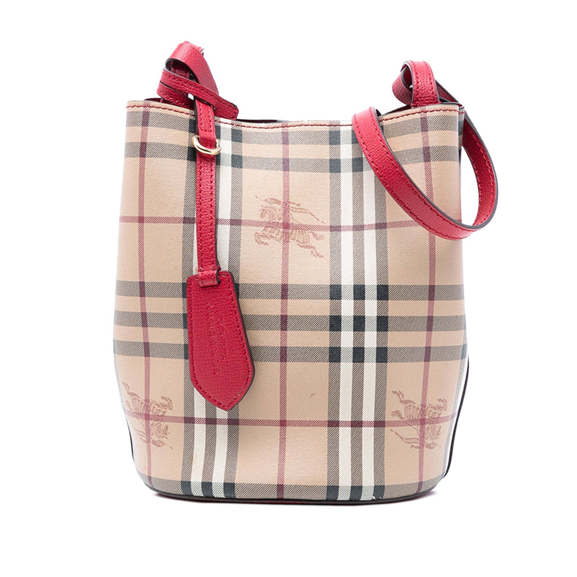 Burberry Haymarket Check Coated Canvas Lorne Bucket Bag