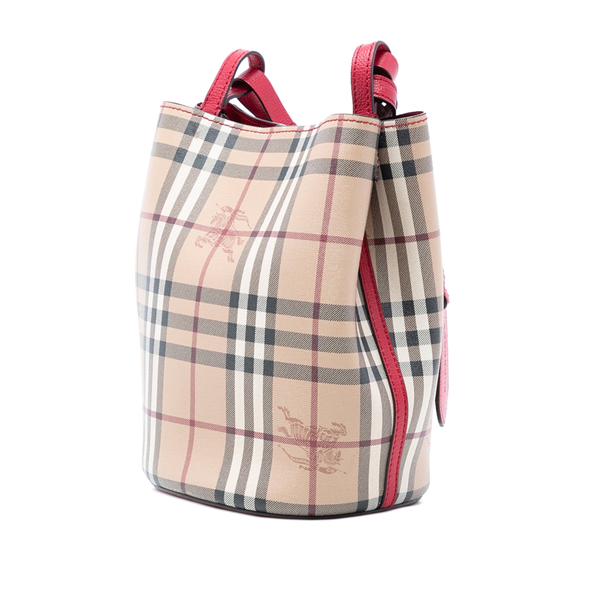 Burberry Haymarket Check Coated Canvas Lorne Bucket Bag